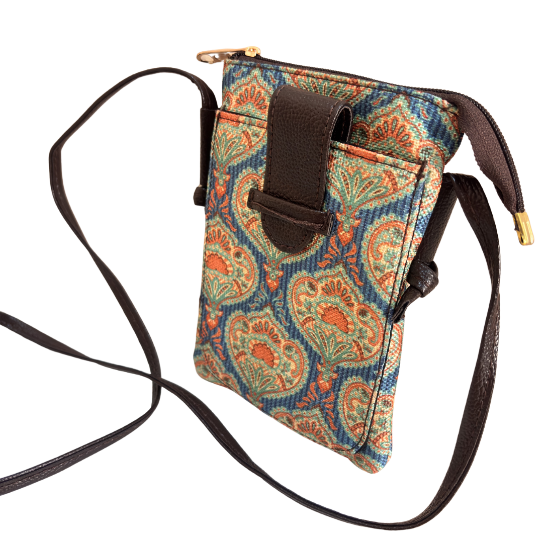Mobile Sling Bag for Women | Printed Crossbody Phone Bag for Travel & Daily Use | The House of RajPadmini