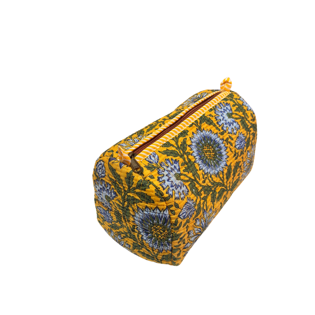 The Alfred Edition Travel Accessory:- Premium Handcrafted Waterproof Quilted Cotton Beauty/Travel Organizer Bag for Men & Women