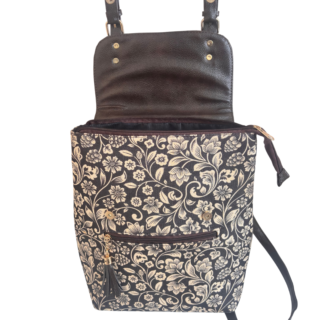 Golden Baagh Heritage Edition Backpack - Indian Botanical Art Collection Style