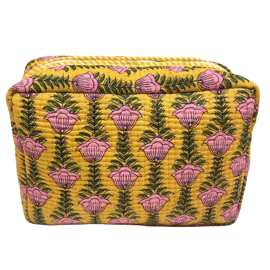 RajPadmini toiletry pouch — front zip pocket detail for quick-access essentials