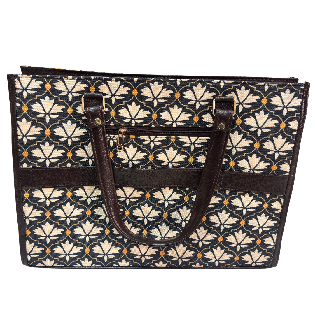 The House of RajPadmini Laptop Tote Bag with Matching Pouch | 16x14 inch