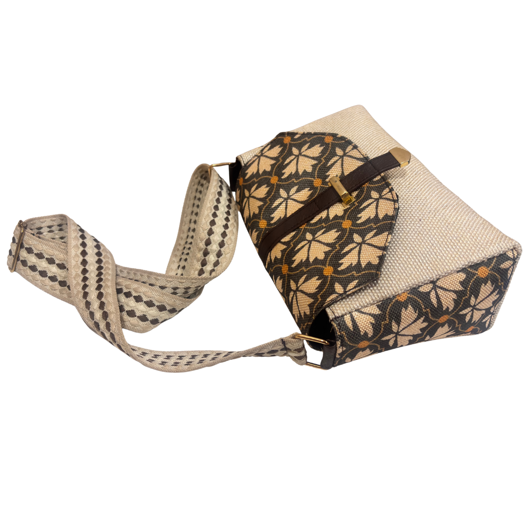 The House of RajPadmini Phulkari Haveli Edition | Heritage Floral Patchwork Sling Bag with Double Partition