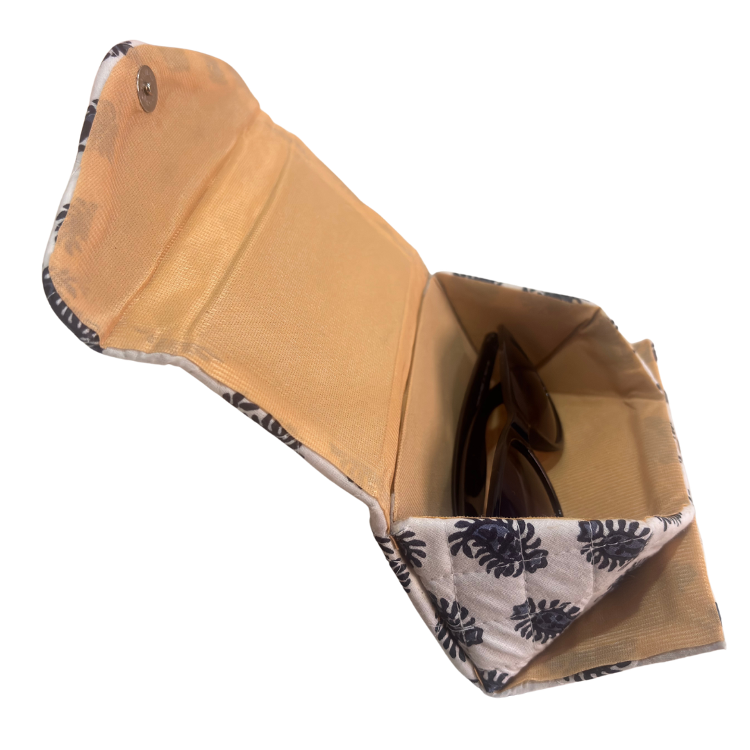The House of RajPadmini Foldable Cotton Sunglass Case with Magnetic Closure