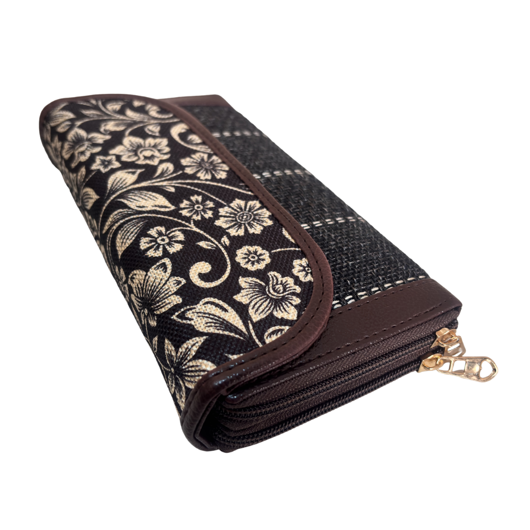 The Hamsafar Edition:- Women's Ethnic Jute Fabric Wallet with Double Partition