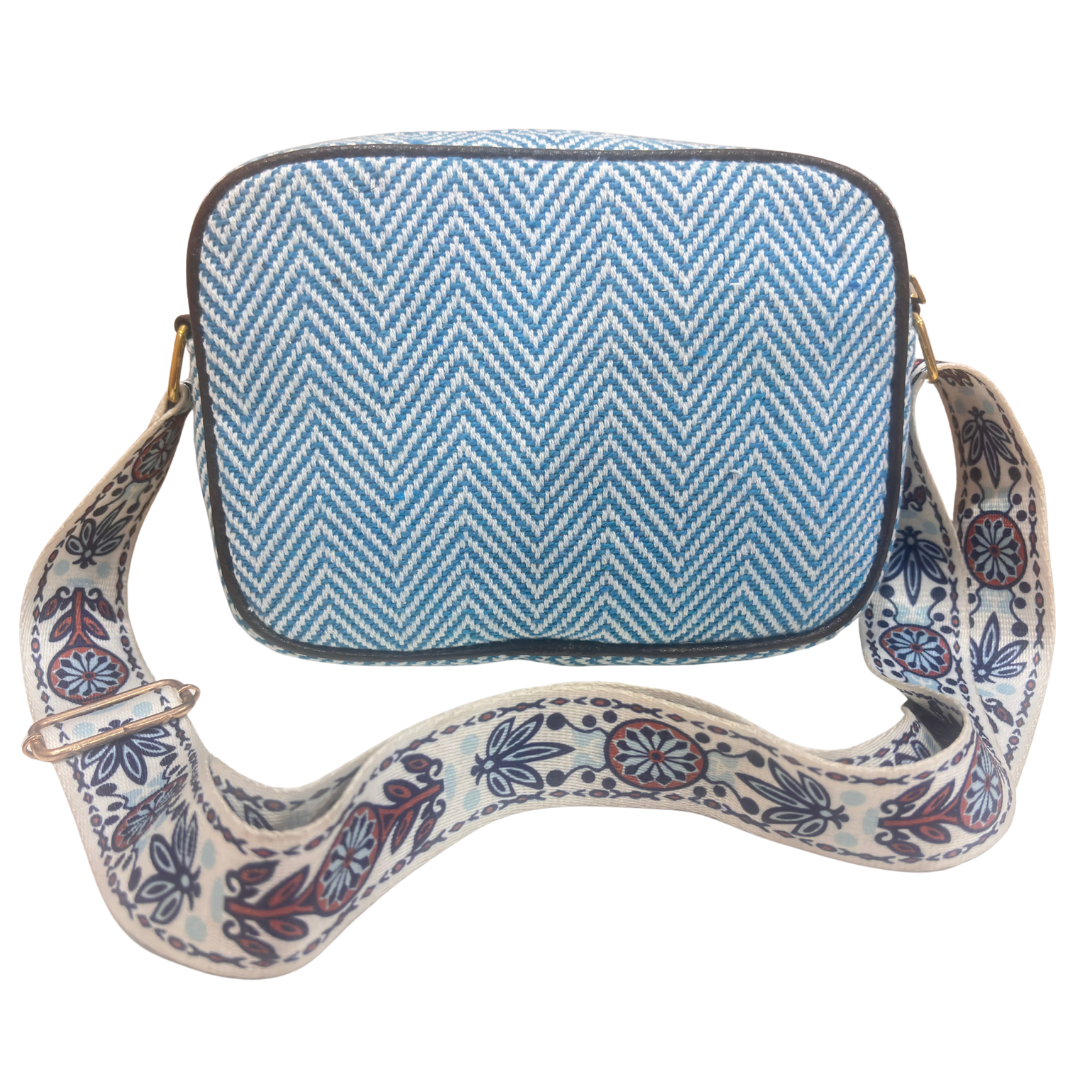 The RajPadmini Planet-Friendly Azure Blue Hemp Adventure Sling Bag