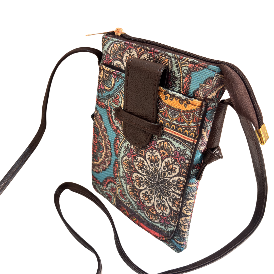 Mobile Sling Bag for Women | Printed Crossbody Phone Bag for Travel & Daily Use | The House of RajPadmini