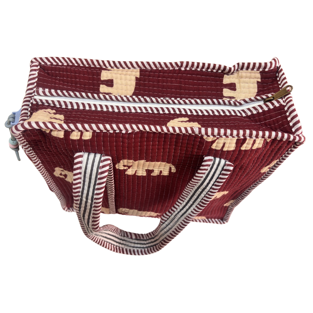 RajPadmini Handcrafted Quilted Cotton Ghar Se Mandir Edition - Tiffin & Pooja Carrier Collection