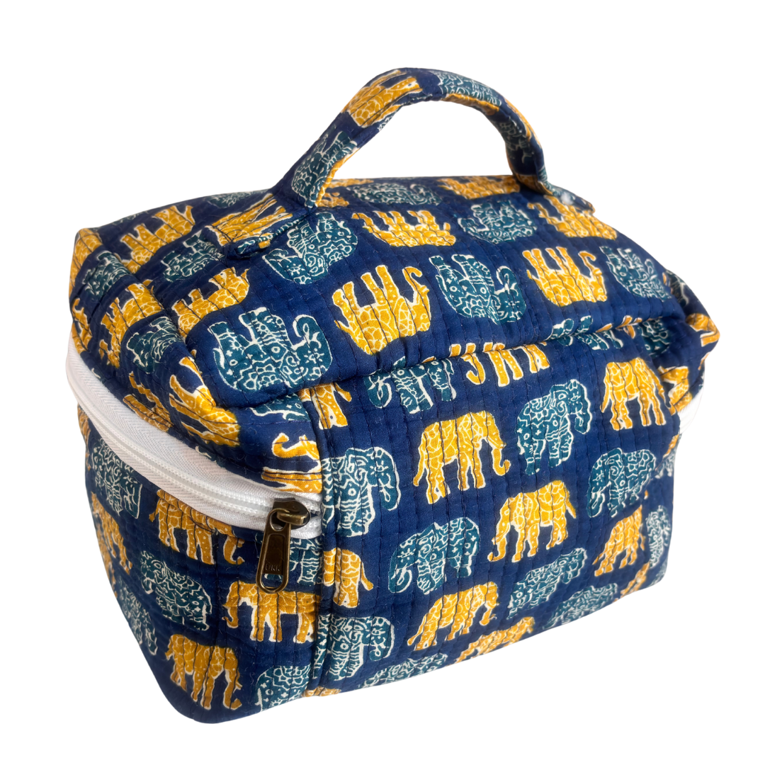 The House of RajPadmini Quilted Cotton Cosmetic Case