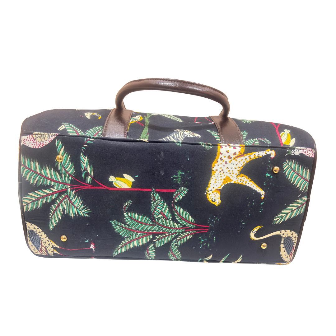 The House of RajPadmini Animal Print Cotton Duffle Bag