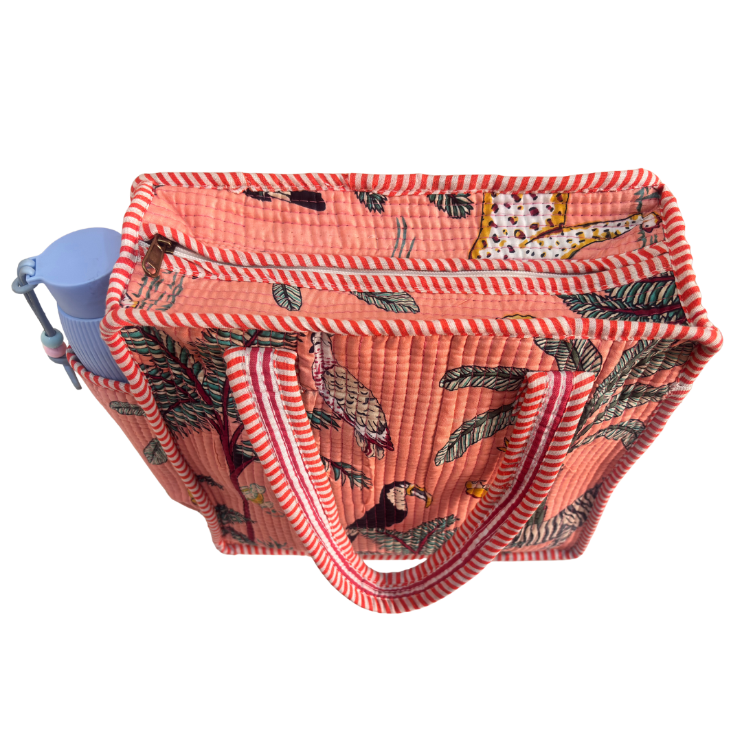 RajPadmini Handcrafted Quilted Cotton Ghar Se Mandir Edition - Tiffin & Pooja Carrier Collection