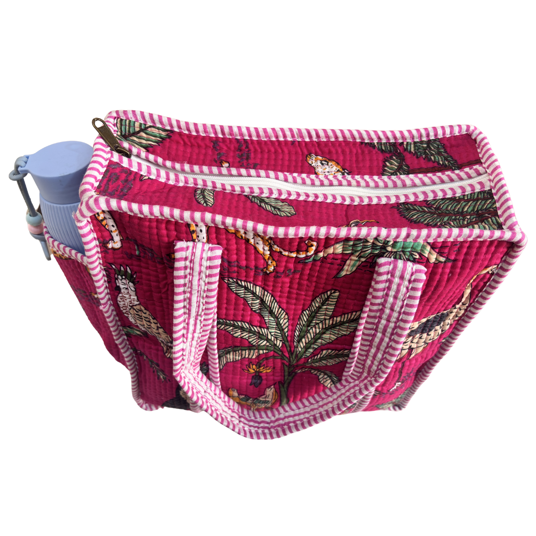 RajPadmini Handcrafted Quilted Cotton Ghar Se Mandir Edition - Tiffin & Pooja Carrier Collection