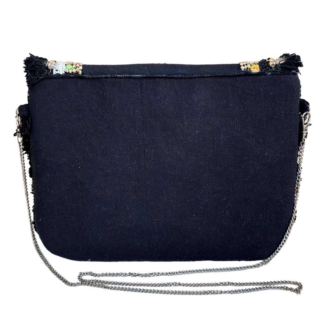 Boho Chic Cotton Crossbody Clutch and Convertible Sling