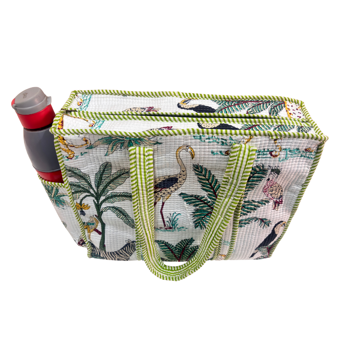 RajPadmini 4-in-1 Festive Gifting COMBO : Premium Quilted Tote Bag + 3 Waterproof Pouches = Your Complete Organization Solution!