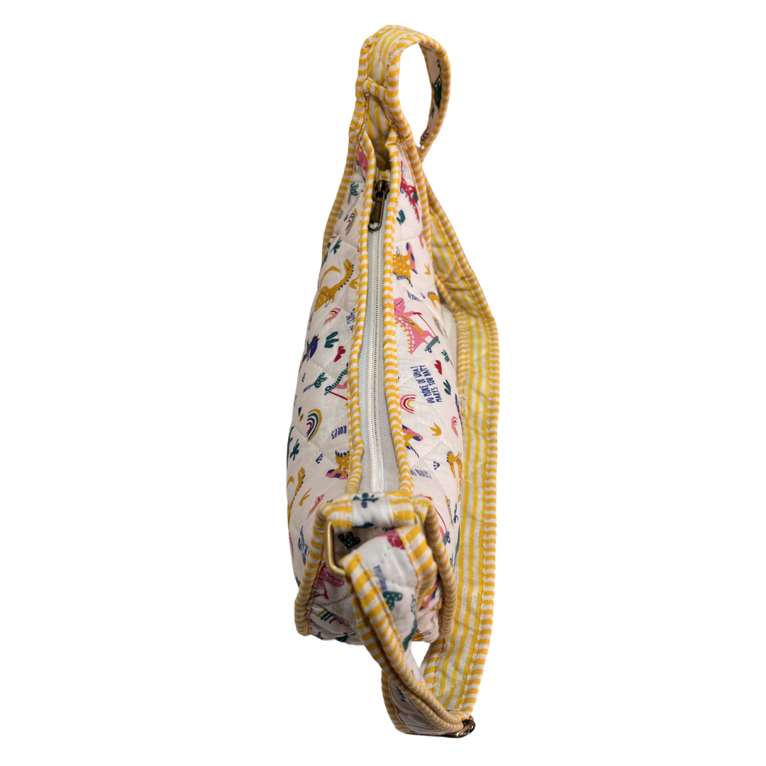 Quilted Cotton Moon Sling Bag for Women | Handcrafted Moon Crossbody Bag for Daily & Casual Wear | The House of RajPadmini