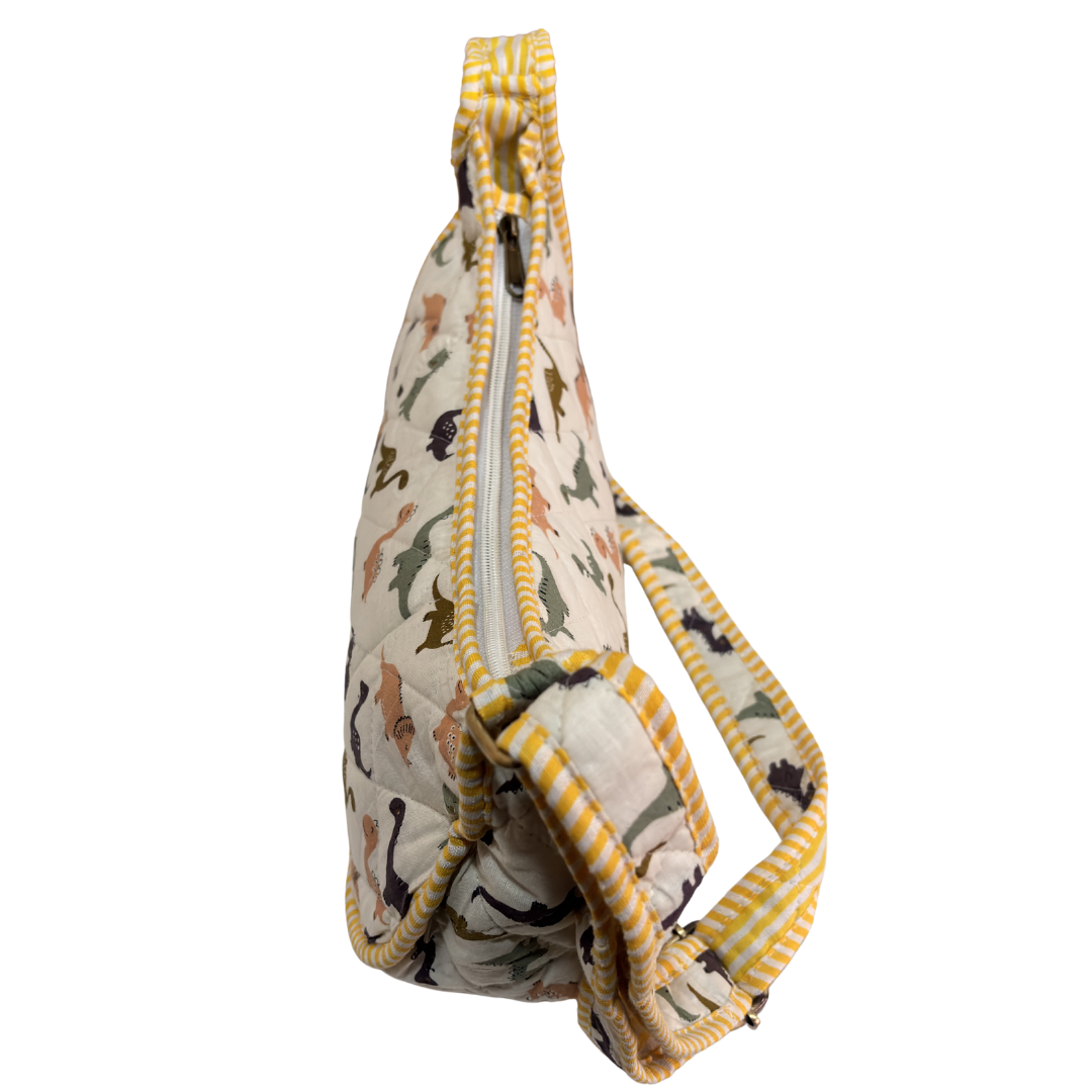 Quilted Cotton Moon Sling Bag for Women | Handcrafted Moon Crossbody Bag for Daily & Casual Wear | The House of RajPadmini