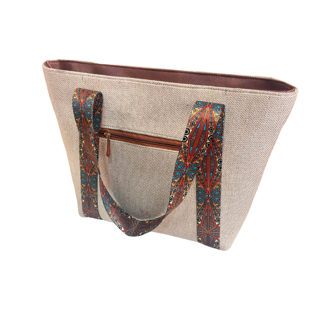 The Classy Boardroom Edition:- White Jute Tote Bag - The House of RajPadmini