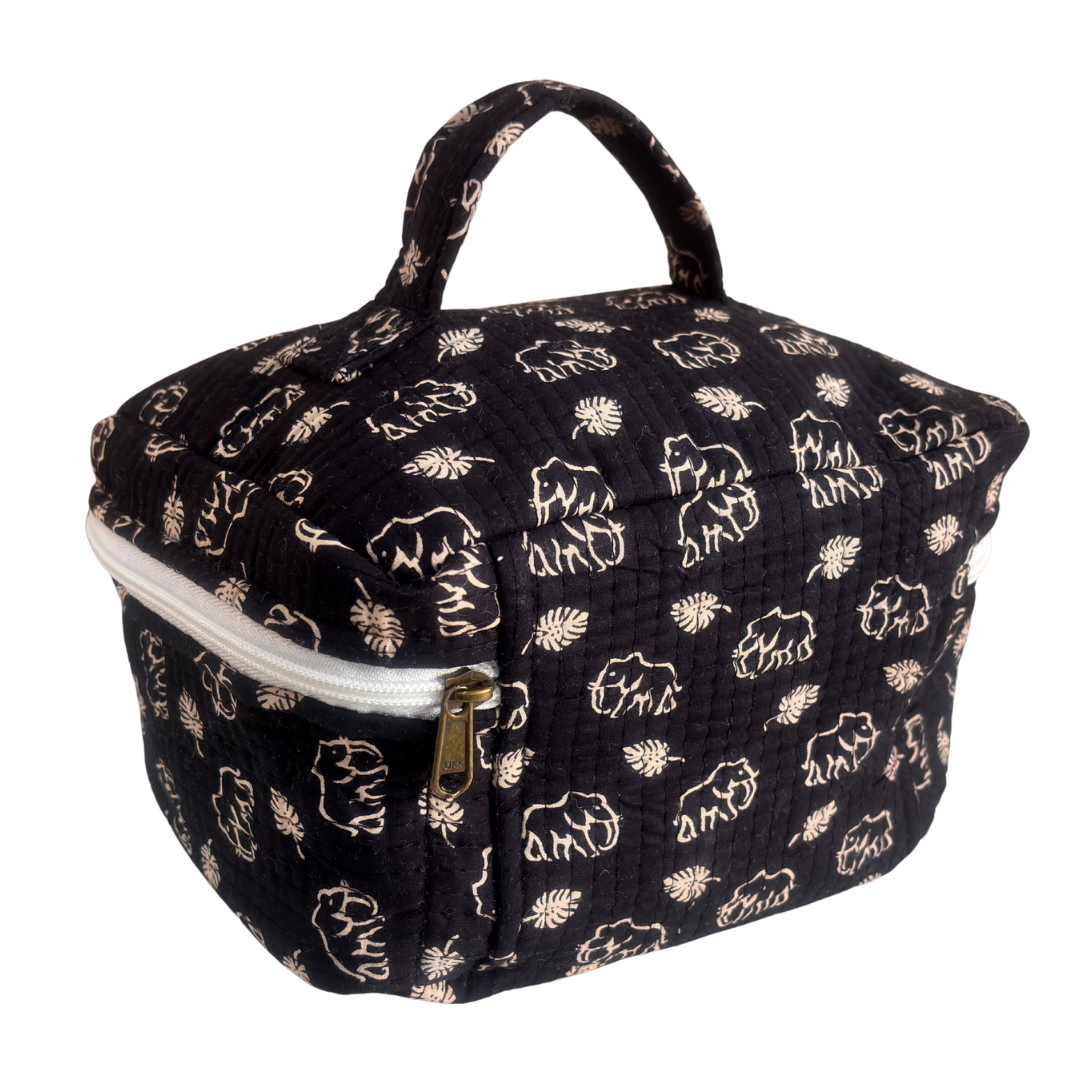 The House of RajPadmini Quilted Cotton Cosmetic Case