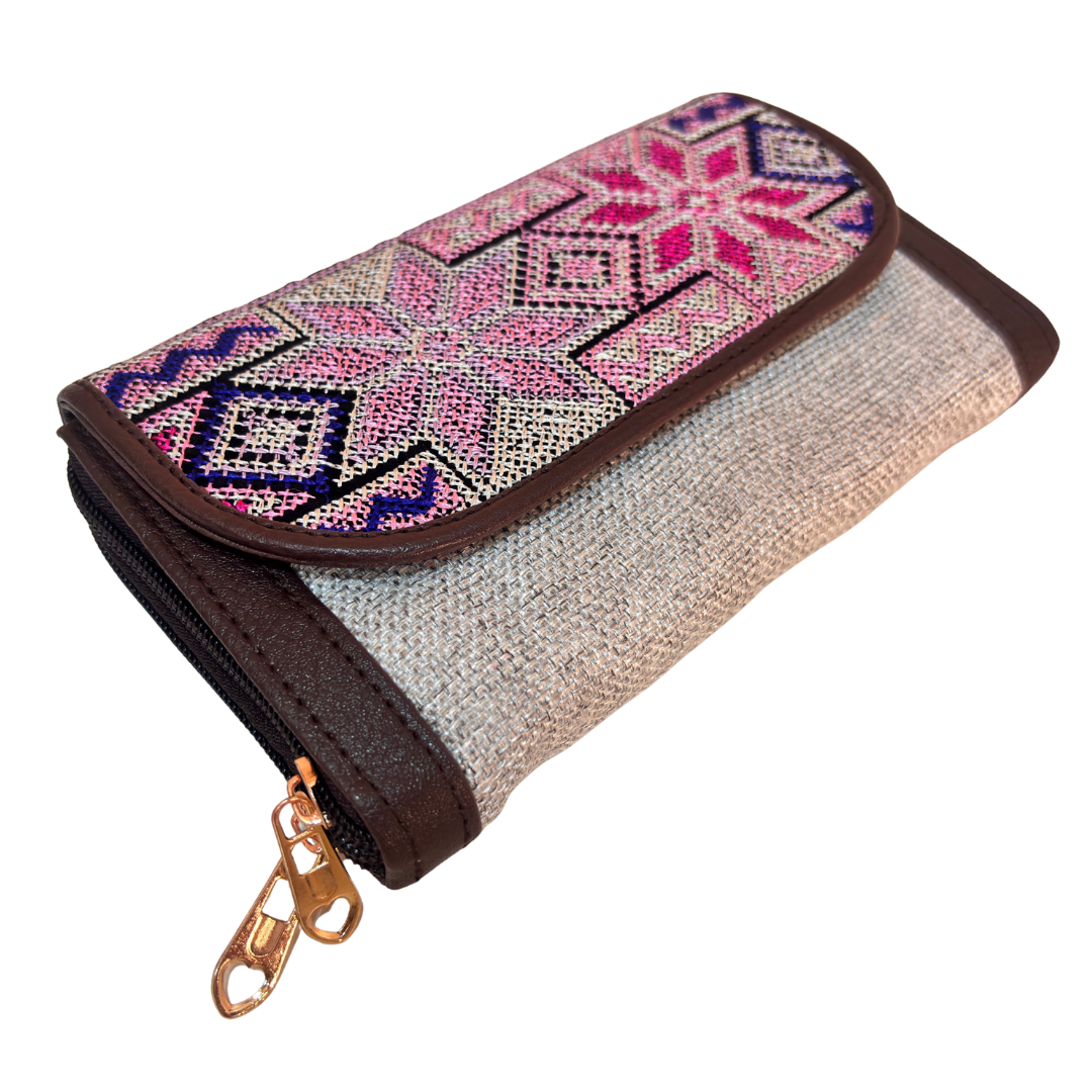 The Hamsafar Edition:- Women's Ethnic Jute Fabric Wallet with Double Partition