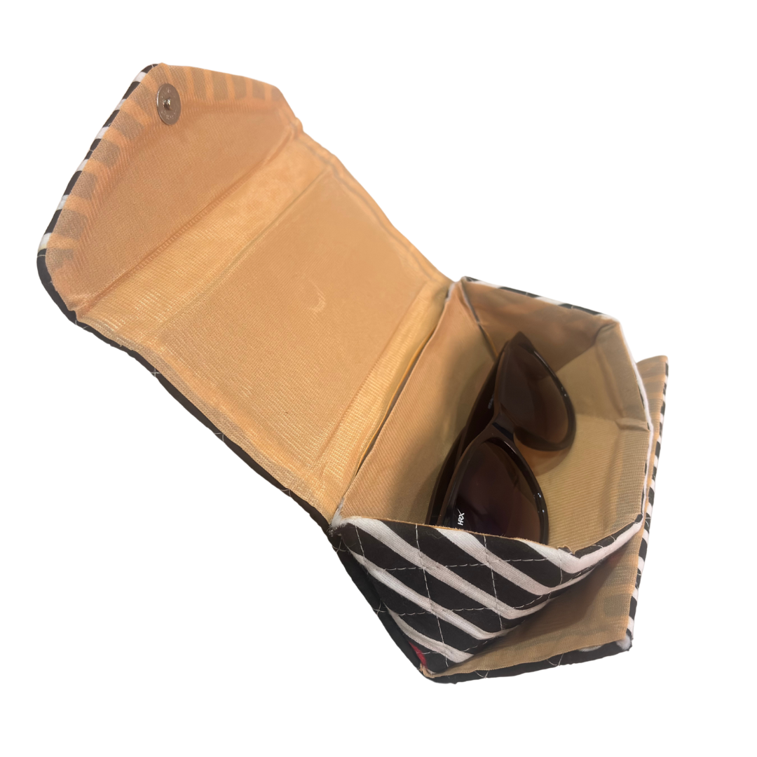 The House of RajPadmini Foldable Cotton Sunglass Case with Magnetic Closure