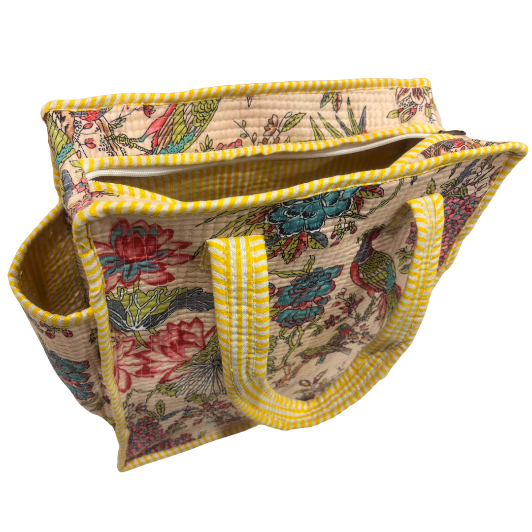 RajPadmini Handcrafted Quilted Cotton Ghar Se Mandir Edition - Tiffin & Pooja Carrier Collection