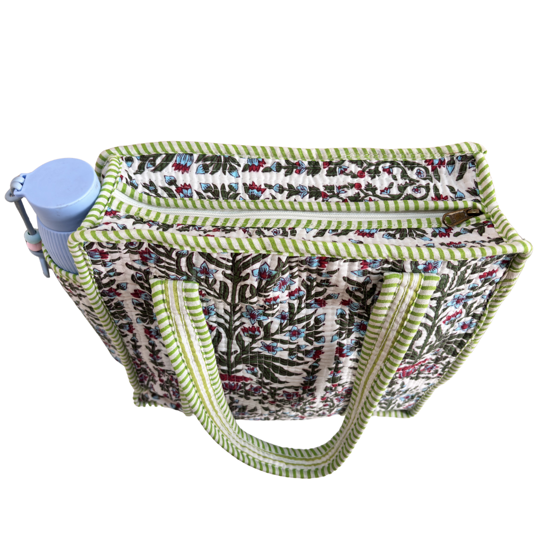 RajPadmini Handcrafted Quilted Cotton Ghar Se Mandir Edition - Tiffin & Pooja Carrier Collection