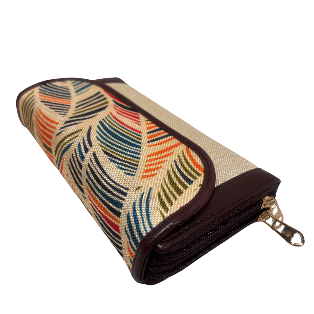 The Hamsafar Edition:- Women's Ethnic Jute Fabric Wallet with Double Partition