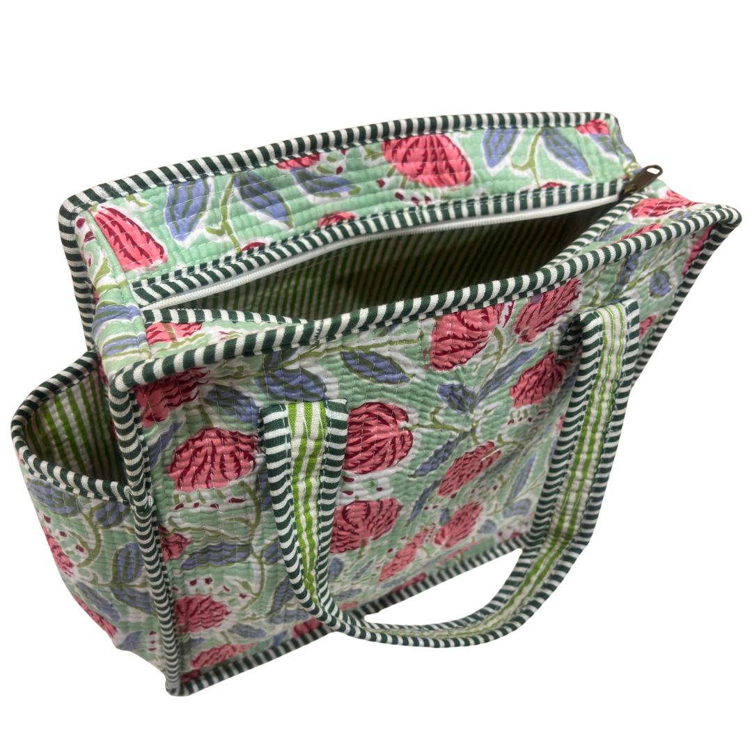 RajPadmini Handcrafted Quilted Cotton Ghar Se Mandir Edition - Tiffin & Pooja Carrier Collection