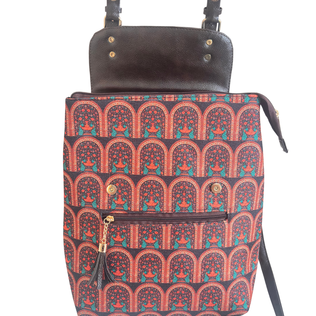 The Heritage Keeper Edition Backpack - Stories in Every Stitch | Rajasthani Arch Canvas Collection