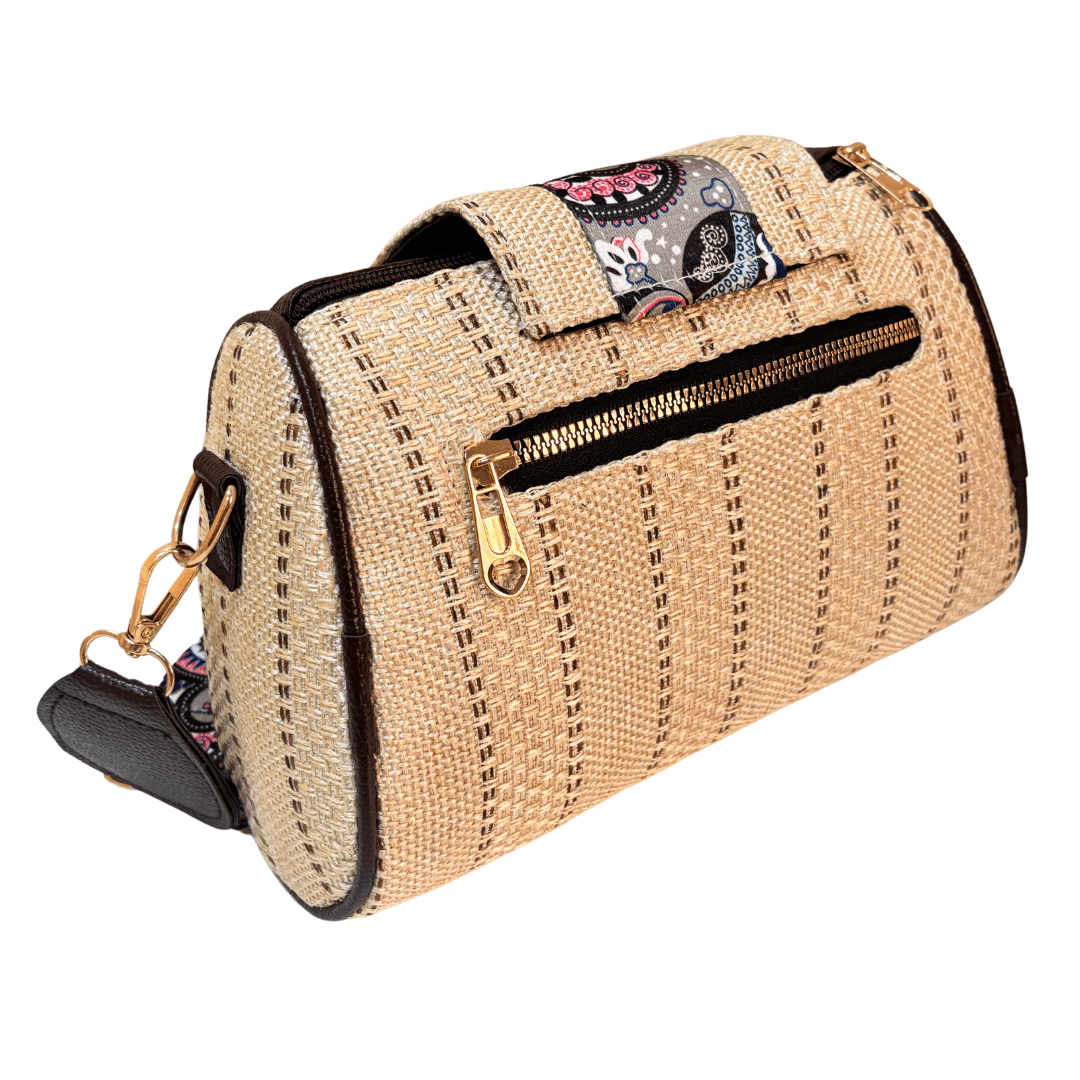 The Maharani Edition:- Women's White Jute Sling Bag