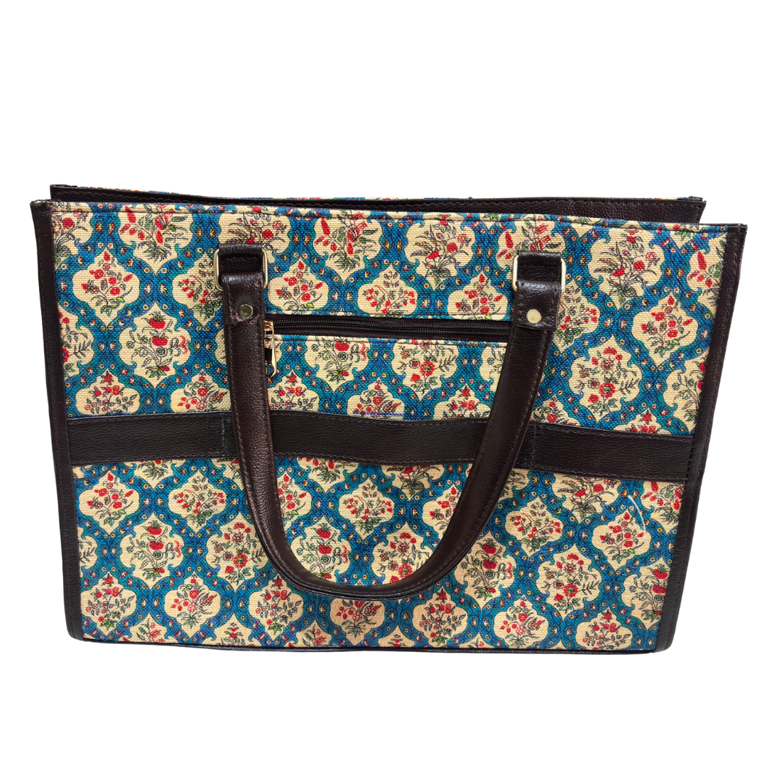 The House of RajPadmini Laptop Tote Bag with Matching Pouch | 16x14 inch