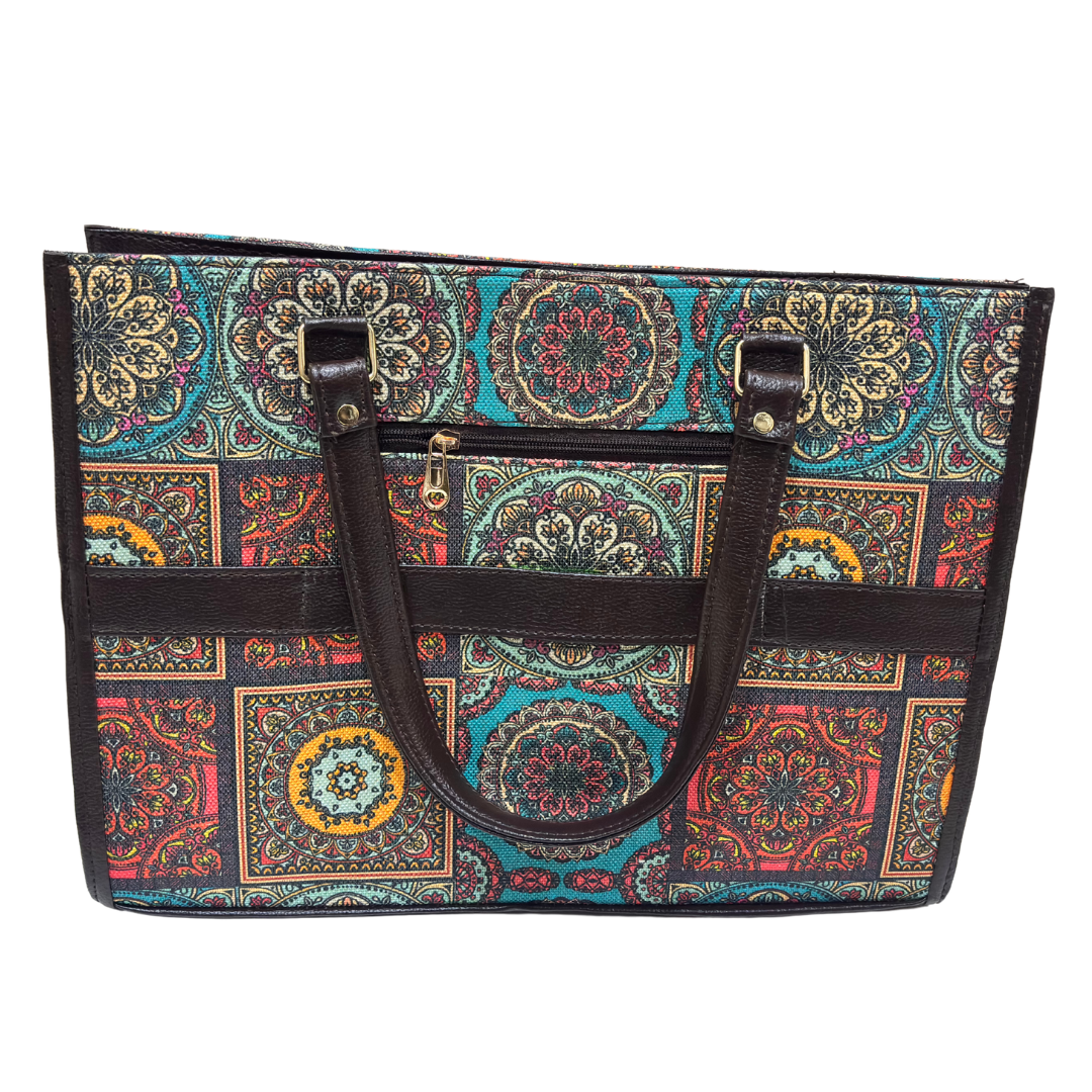 The House of RajPadmini Laptop Tote Bag with Matching Pouch | 16x14 inch