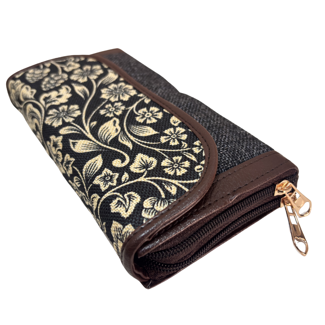 The Hamsafar Edition:- Women's Ethnic Jute Fabric Wallet with Double Partition