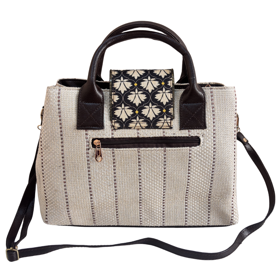 Premium Jute Woven Handbag Covertible Sling with Complimentary Pouch