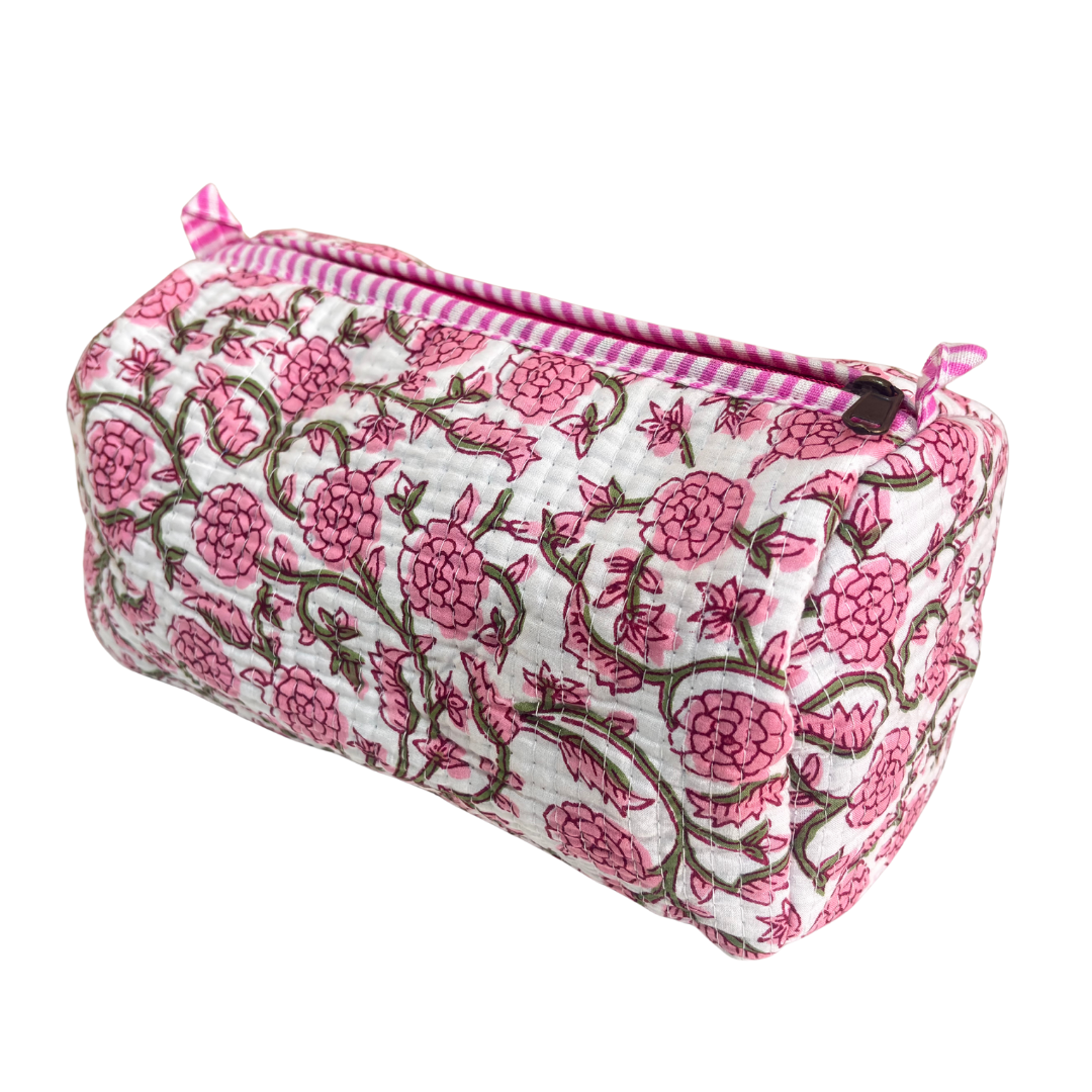 The Alfred Edition Travel Accessory:- Premium Handcrafted Waterproof Quilted Cotton Beauty/Travel Organizer Bag for Men & Women