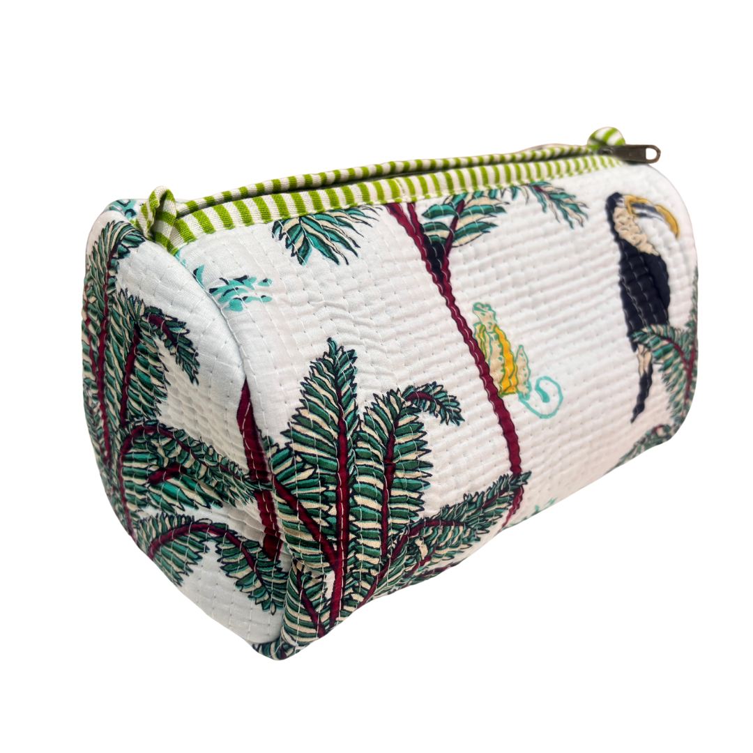 The Alfred Edition Travel Accessory:- Premium Handcrafted Waterproof Quilted Cotton Beauty/Travel Organizer Bag for Men & Women