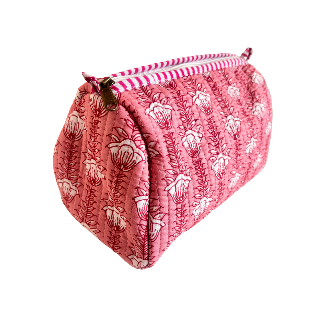 The Alfred Edition Travel Accessory:- Premium Handcrafted Waterproof Quilted Cotton Beauty/Travel Organizer Bag for Men & Women