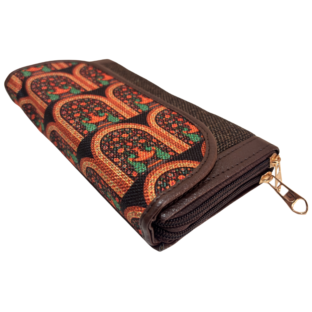 The Hamsafar Edition:- Women's Ethnic Jute Fabric Wallet with Double Partition