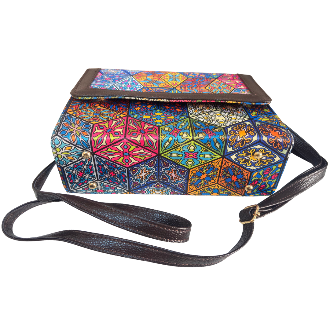 The House of RajPadmini Mandala Print Crossbody Box Bag