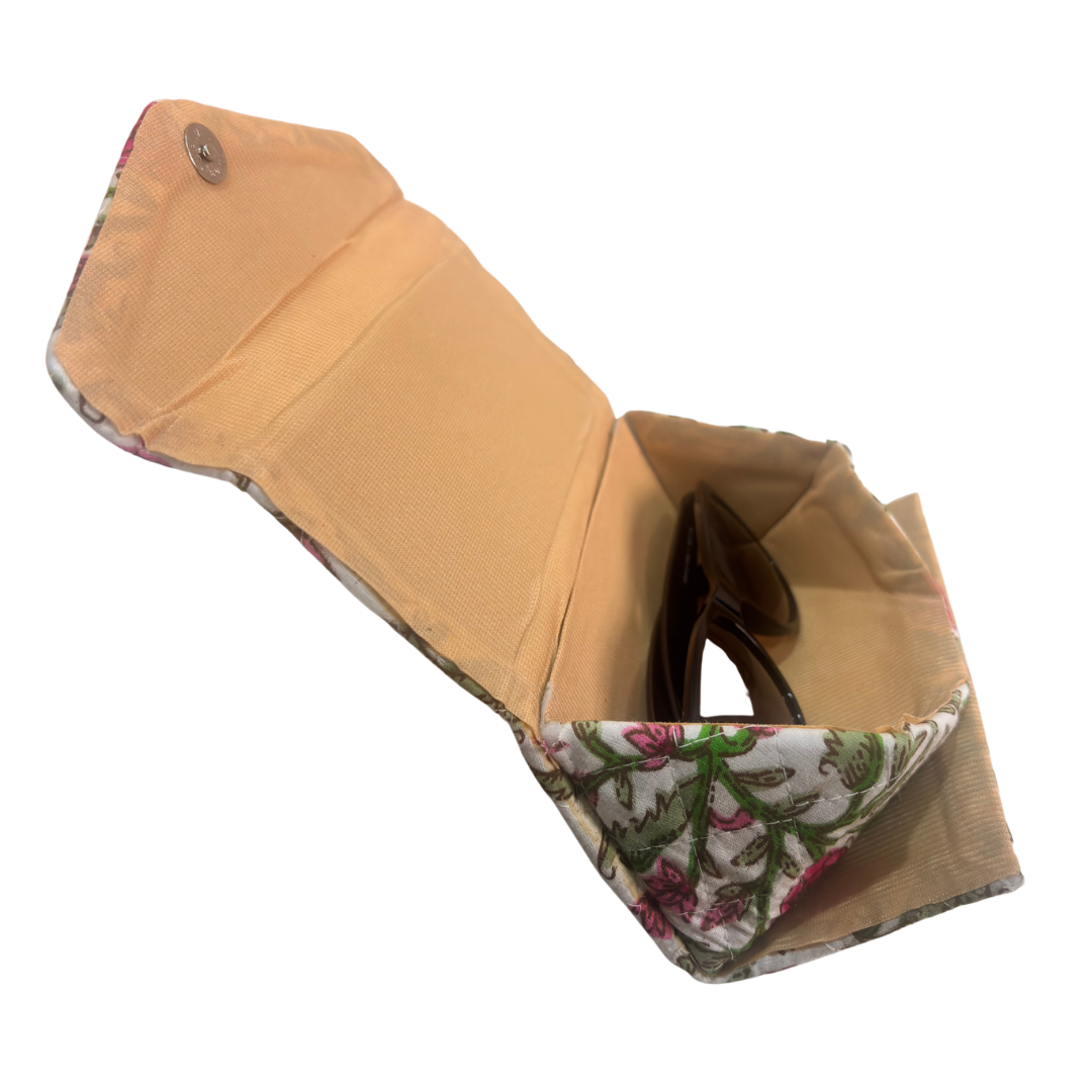 The House of RajPadmini Foldable Cotton Sunglass Case with Magnetic Closure