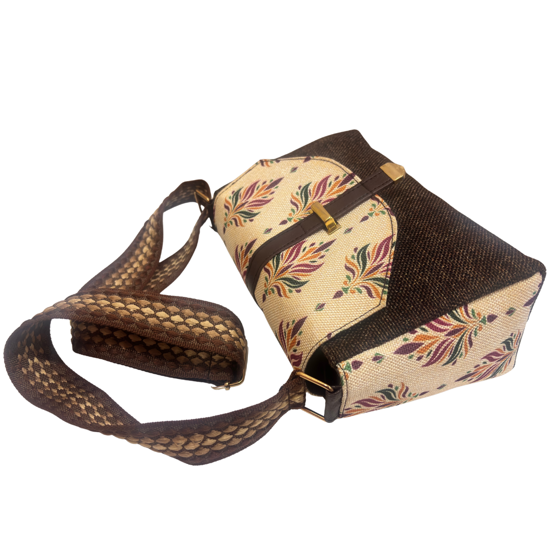 The House of RajPadmini Phulkari Haveli Edition | Heritage Floral Patchwork Sling Bag with Double Partition