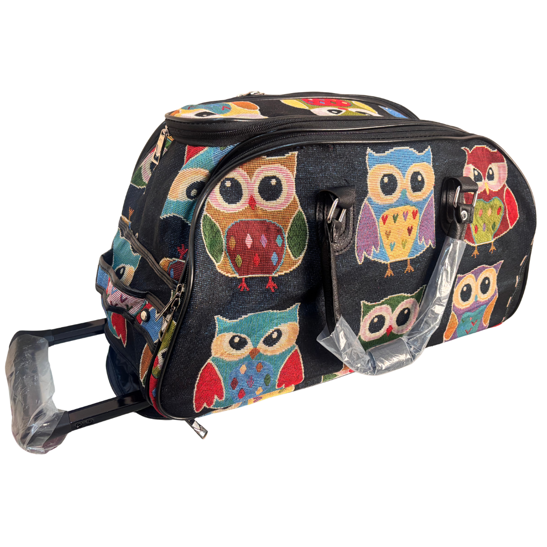 The House of RajPadmini Road Warrior Edition:- Waterproof Elephant Print Wheeled Travel Duffle Trolley Bag