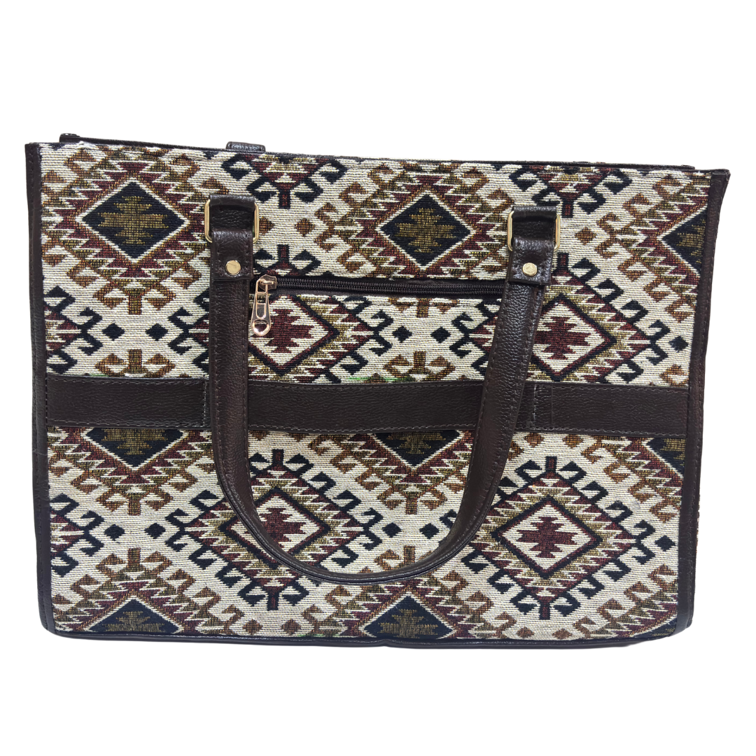 The House of RajPadmini Laptop Tote Bag with Matching Pouch | 16x14 inch
