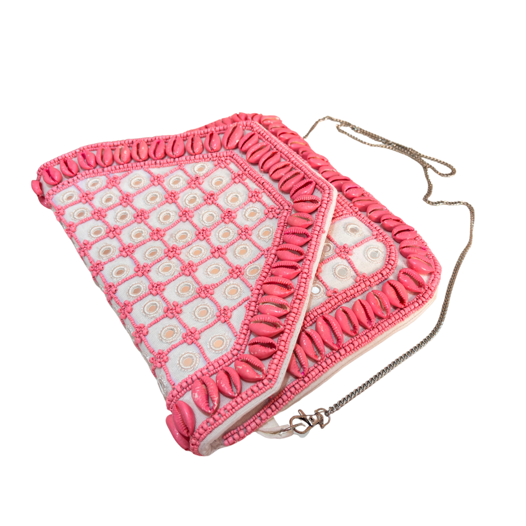 Boho Chic Cotton Crossbody Clutch and Convertible Sling