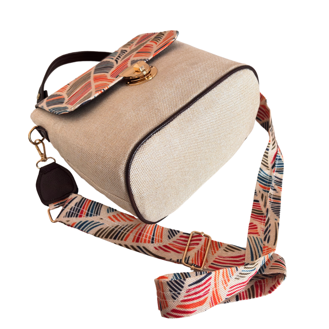 The House of RajPadmini White Jute Crossbody Sling Bag