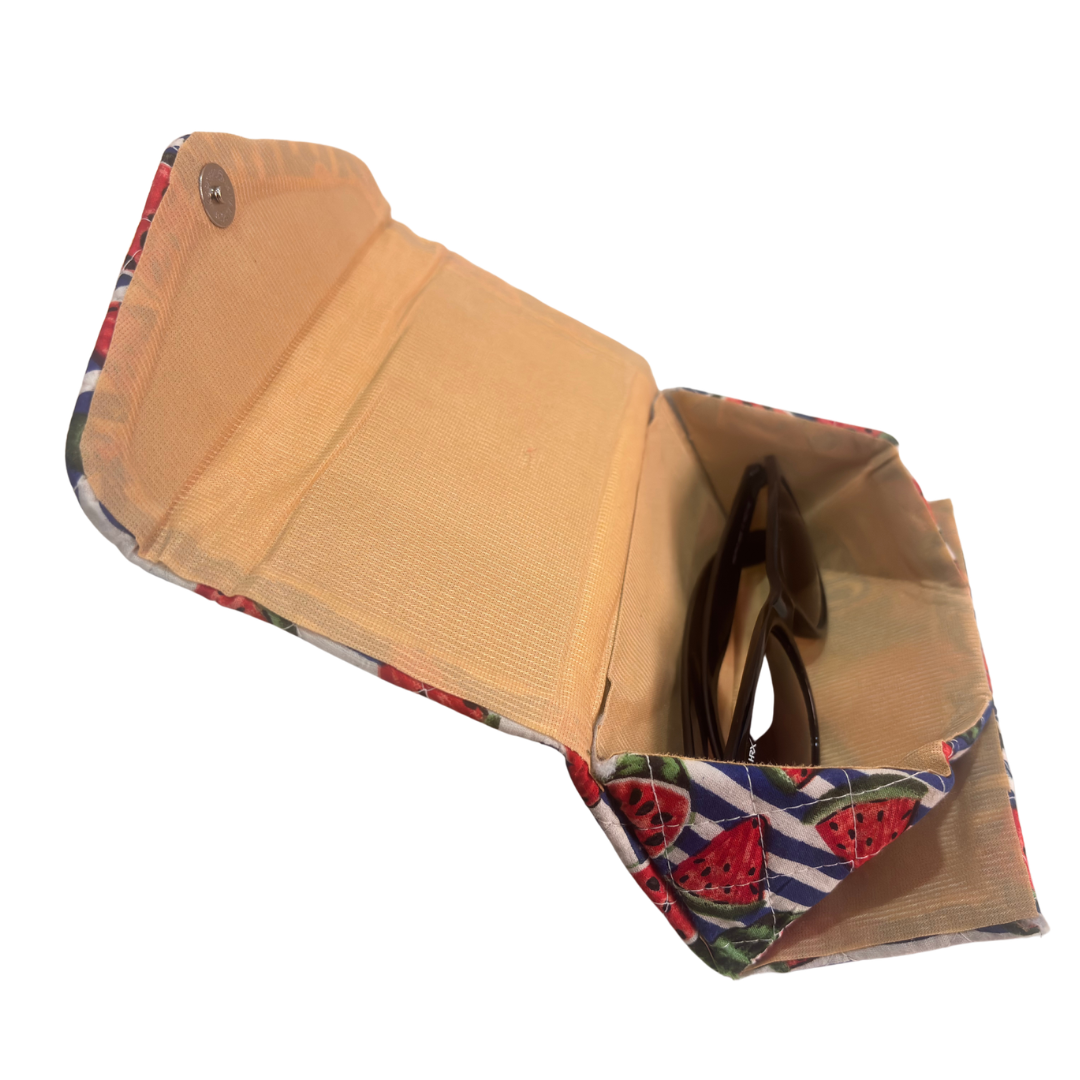 The House of RajPadmini Foldable Cotton Sunglass Case with Magnetic Closure