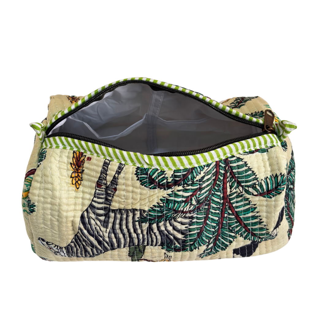 The Alfred Edition Travel Accessory:- Premium Handcrafted Waterproof Quilted Cotton Beauty/Travel Organizer Bag for Men & Women