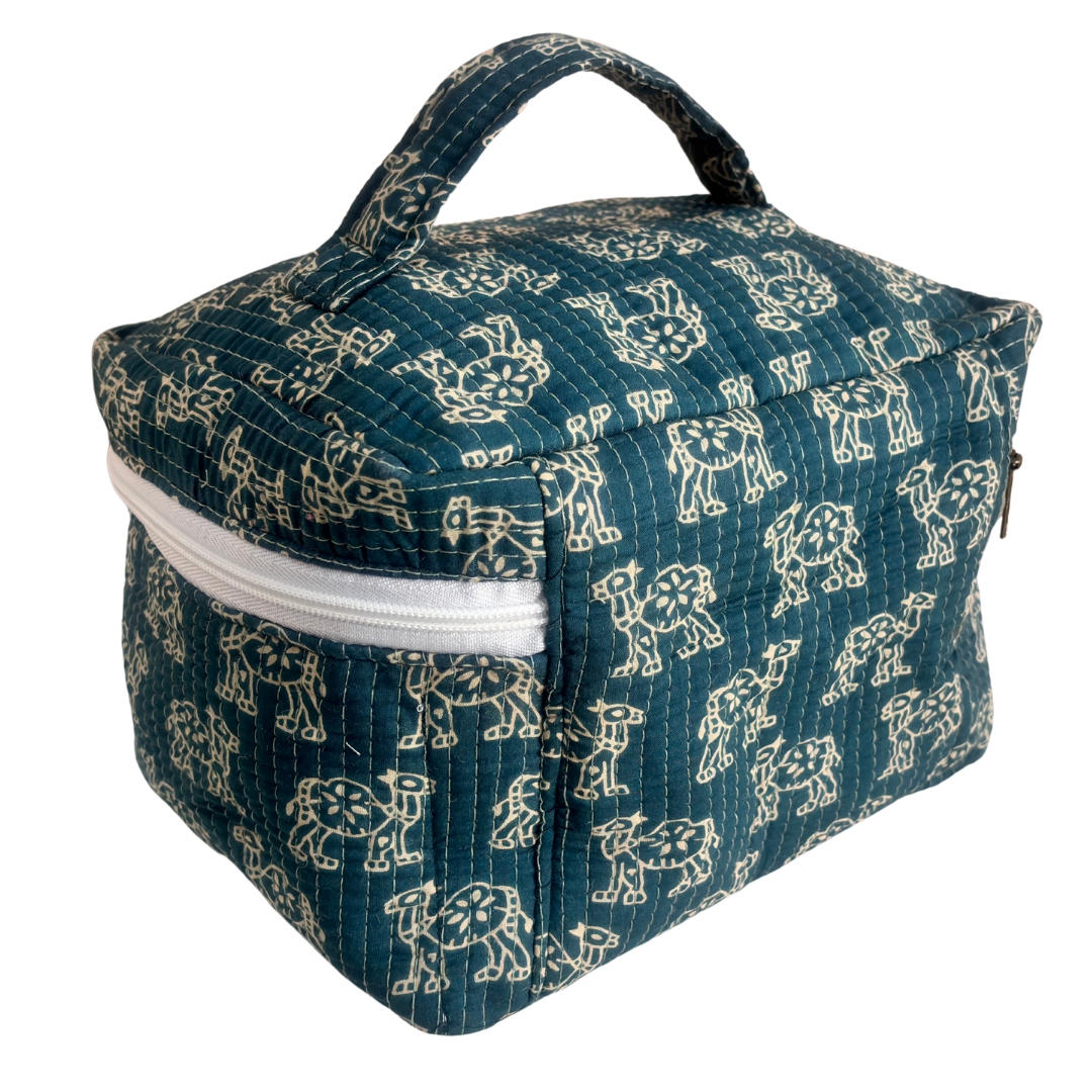 The House of RajPadmini Quilted Cotton Cosmetic Case