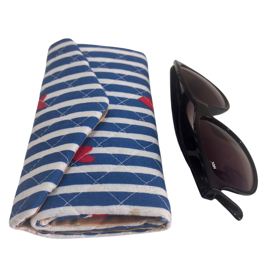 The House of RajPadmini Foldable Cotton Sunglass Case with Magnetic Closure