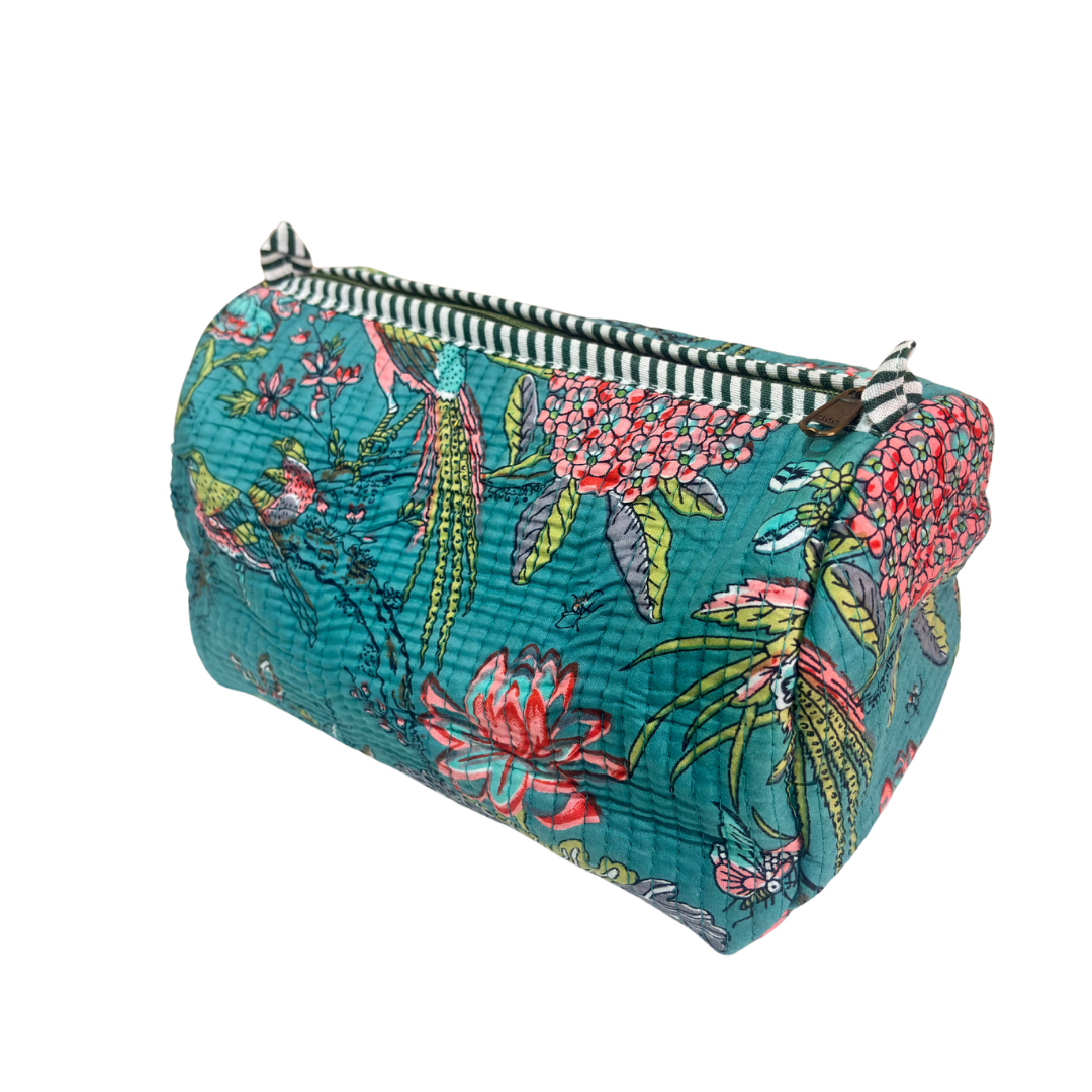 The Alfred Edition Travel Accessory:- Premium Handcrafted Waterproof Quilted Cotton Beauty/Travel Organizer Bag for Men & Women