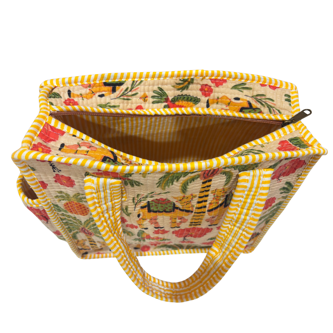 Handcrafted Quilted Cotton Mini Bag